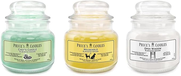 Prices Scented Jar Candle (Pack of 3) - Open Window, Household and Chef's Candle