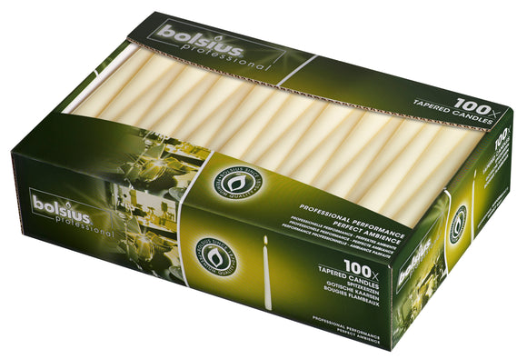Bolsius Ivory Tapered Dinner Candles (Pack of 100)