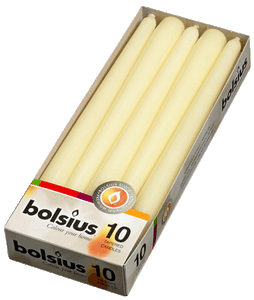 Bolsius Ivory Tapered Dinner Candles (Pack of 10)