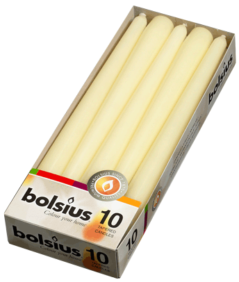 Bolsius Ivory Tapered Dinner Candles (Pack of 10)
