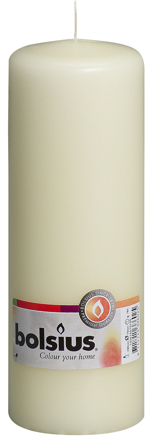Bolsius Ivory Pillar Candle - 200mm x 70mm