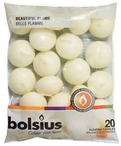 Bolsius Ivory Floating Candles (Bag of 20 Candles)