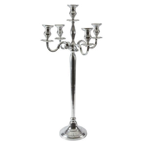 Smithers Oasis 5 Arm Shiny Aluminium Candelabra - 30cm or 80cm