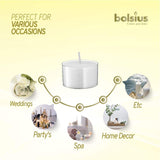 Bolsius Clear Cup 8 Hour Tea Lights (Pack of 48)