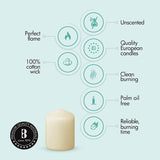 Bolsius Ivory Pillar Candle (Pack of 12) - 80mm x 60mm