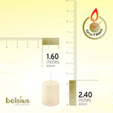 Bolsius Ivory Church Pillar Candles (Pack of 4) - 60mm X 40mm