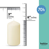 Bolsius Ivory Pillar Candle (Pack of 6) - 150mm x 80mm