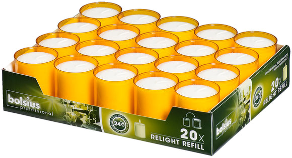 Bolsius Amber Relight 24 Hour Burn Candles (Pack of 20)
