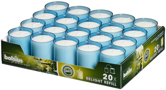 Bolsius Aqua Relight 24 Hour Burn Candles (Pack of 20)