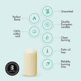 Bolsius Ivory Pillar Candle (Pack of 20) - 100mm x 50mm