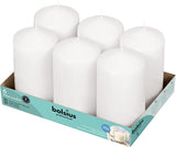 Bolsius White Pillar Candle (Pack of 6) - 150mm x 80mm