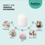 Bolsius White Pillar Candle (Pack of 12) - 80mm x 60mm