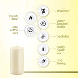Bolsius Ivory Regular Church Pillar Candle (Pack of 4) - 100mm x 50mm