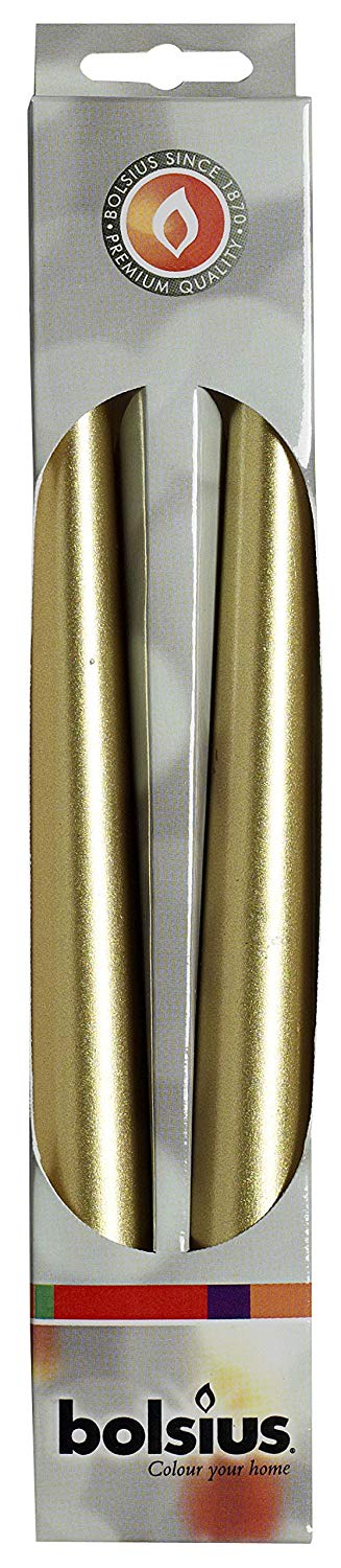 Gold Tapered Candles (Pack of 2)