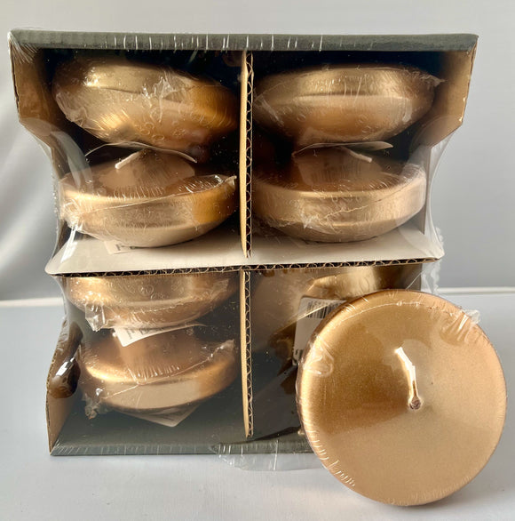 Large Metallic Antique Gold Floating Candles 80mm (Pack of 8)