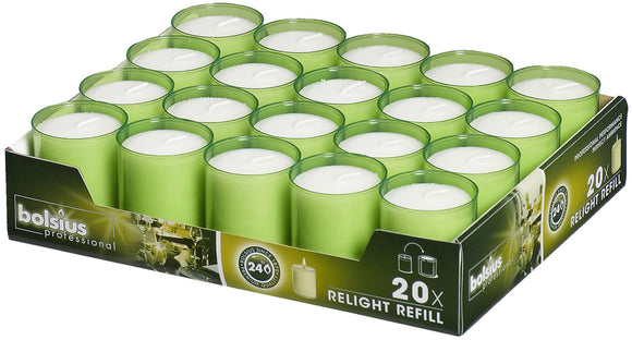 Bolsius Lime Relight 24 Hour Burn Candles (Pack of 20)