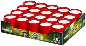 Bolsius Red Relight 24 Hour Burn Candles (Pack of 20)