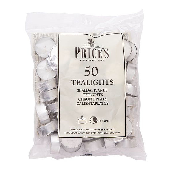 Silver Cup 5 Hour Tea Lights (Pack of 50) –
