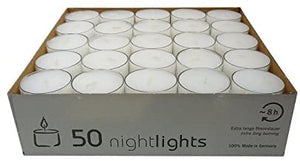 Wenzel Clear Cup 8 Hour Tea Lights (Pack of 50)