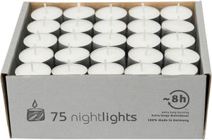 Wenzel Silver Cup 8 Hour Tea Lights (Pack of 75)