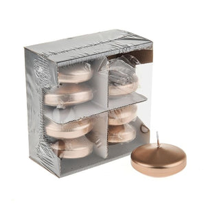 Large Metallic Copper Floating Candles 80mm (Pack of 8)